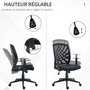 Voir la diapositive 4 : HOMCOM Chaise de bureau design ergonomique réglable accoudoirs maille noir