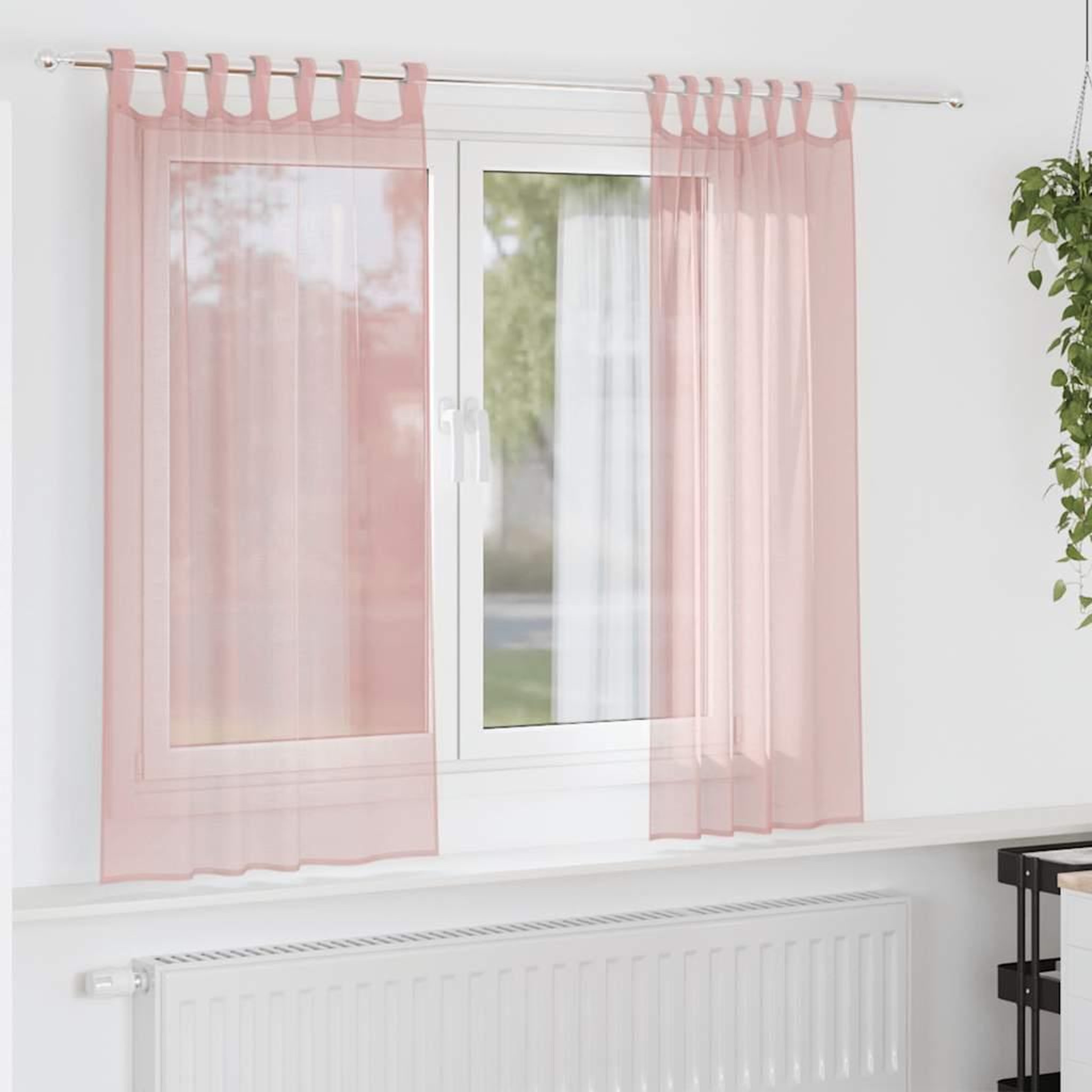 VIDAXL Rideaux en voile avec passe-tringles 2 pcs rose