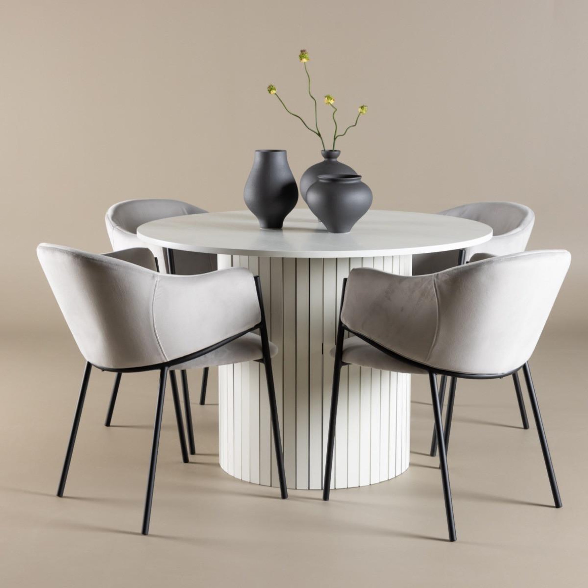 Voir la diapositive 4 : Paris Prix Table à manger ronde  haron  110cm blanc