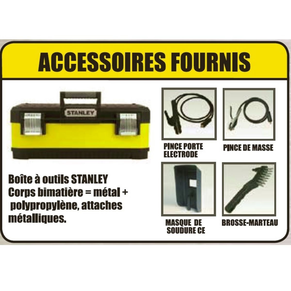 STANLEY Poste à souder à l'arc Inverter Power 140 125A - 3.25mm