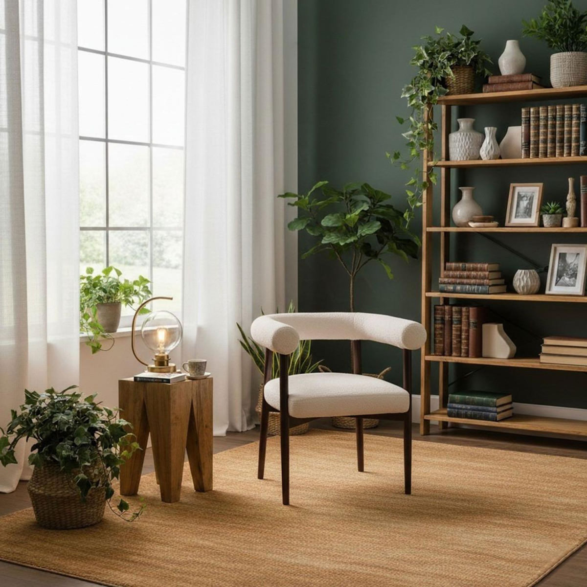 Paris Prix Lot de 2 Chaises en Tissu Bouclette  Alva  75cm Beige