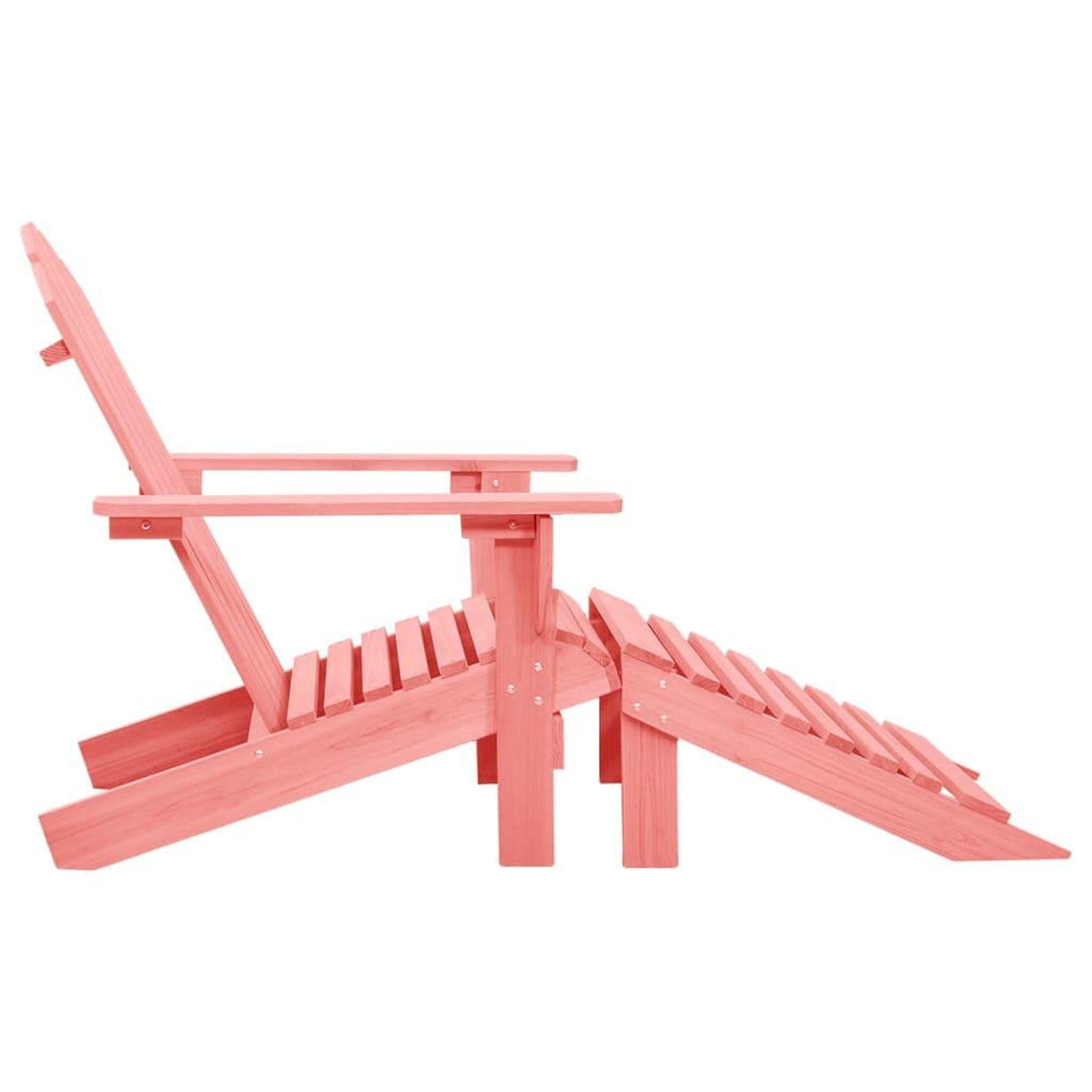 Voir la diapositive 3 : VIDAXL Chaise de jardin Adirondack avec pouf bois de sapin solide rose
