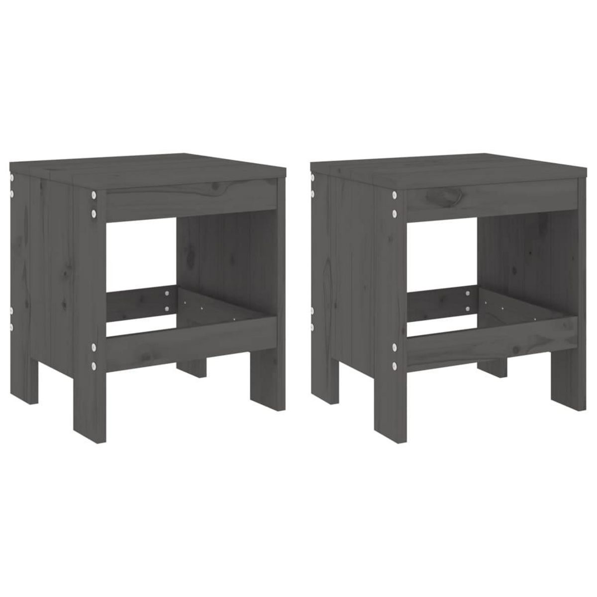 VIDAXL Ensemble de bistrot de jardin 3 pcs gris bois de pin massif