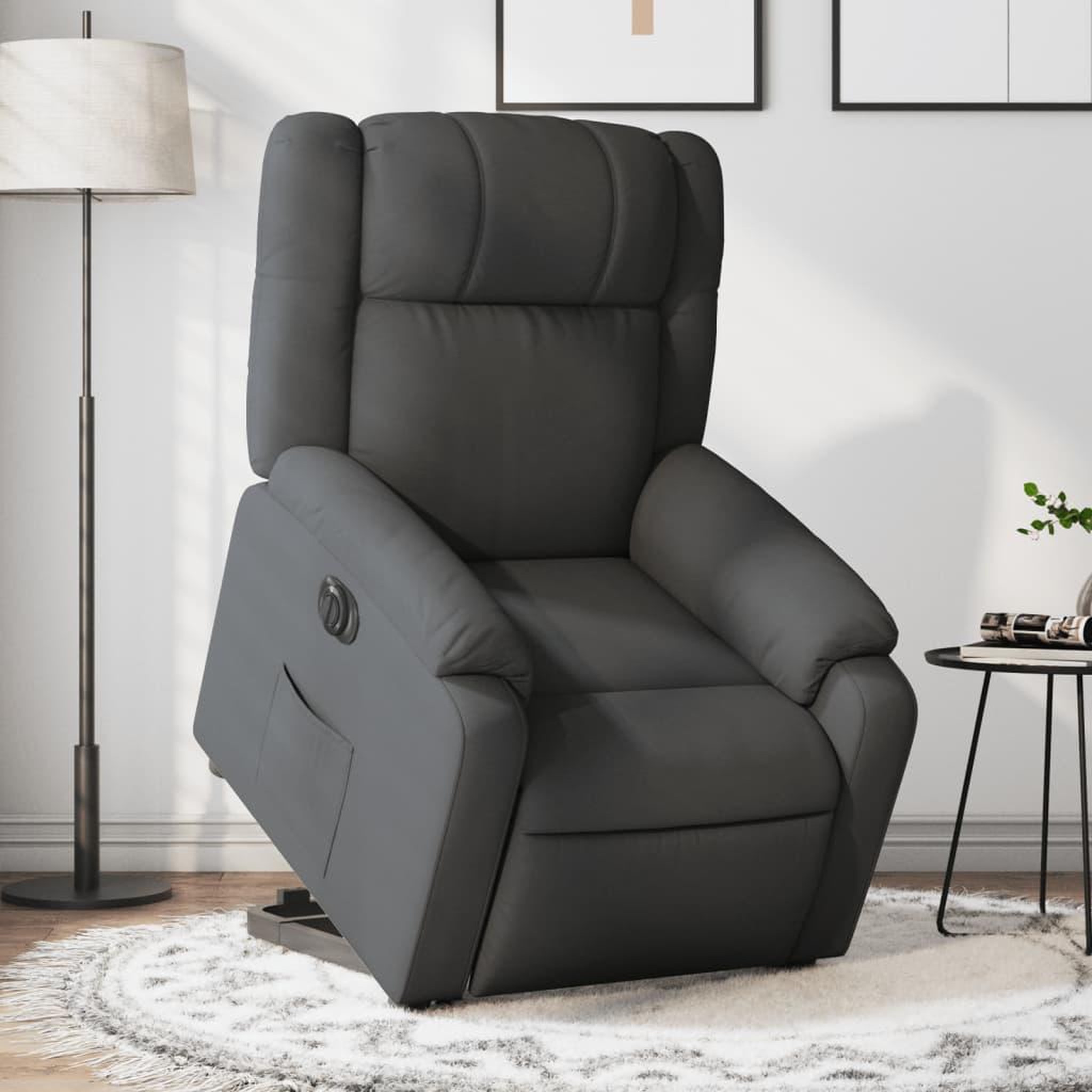 VIDAXL Fauteuil inclinable electrique gris fonce tissu