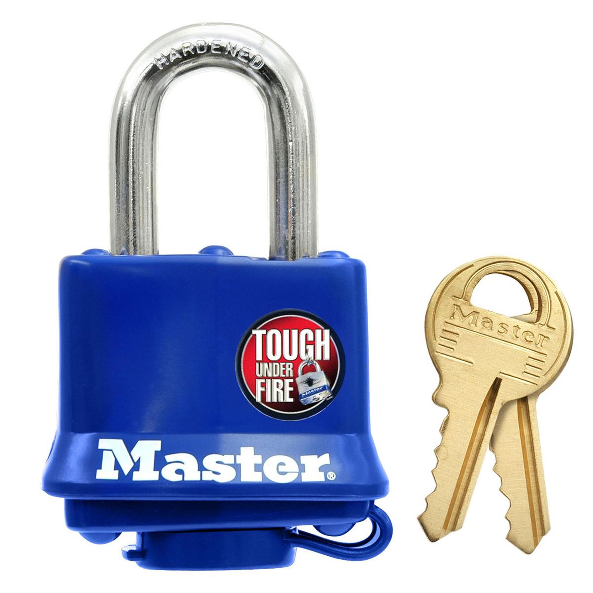 Master lock 312eurd cadenas en acier laminé à clé et protection thermoplastique, bleu, 7,3 x 4 x 2,5 cm