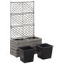 Voir la diapositive 4 : VIDAXL Lit sureleve en treillis 2 pots 58x30x107cm Resine tressee Gris