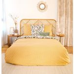 Home collection Parure housse de couette 100% satin de coton bio 78fils wayan. Coloris disponibles : Jaune