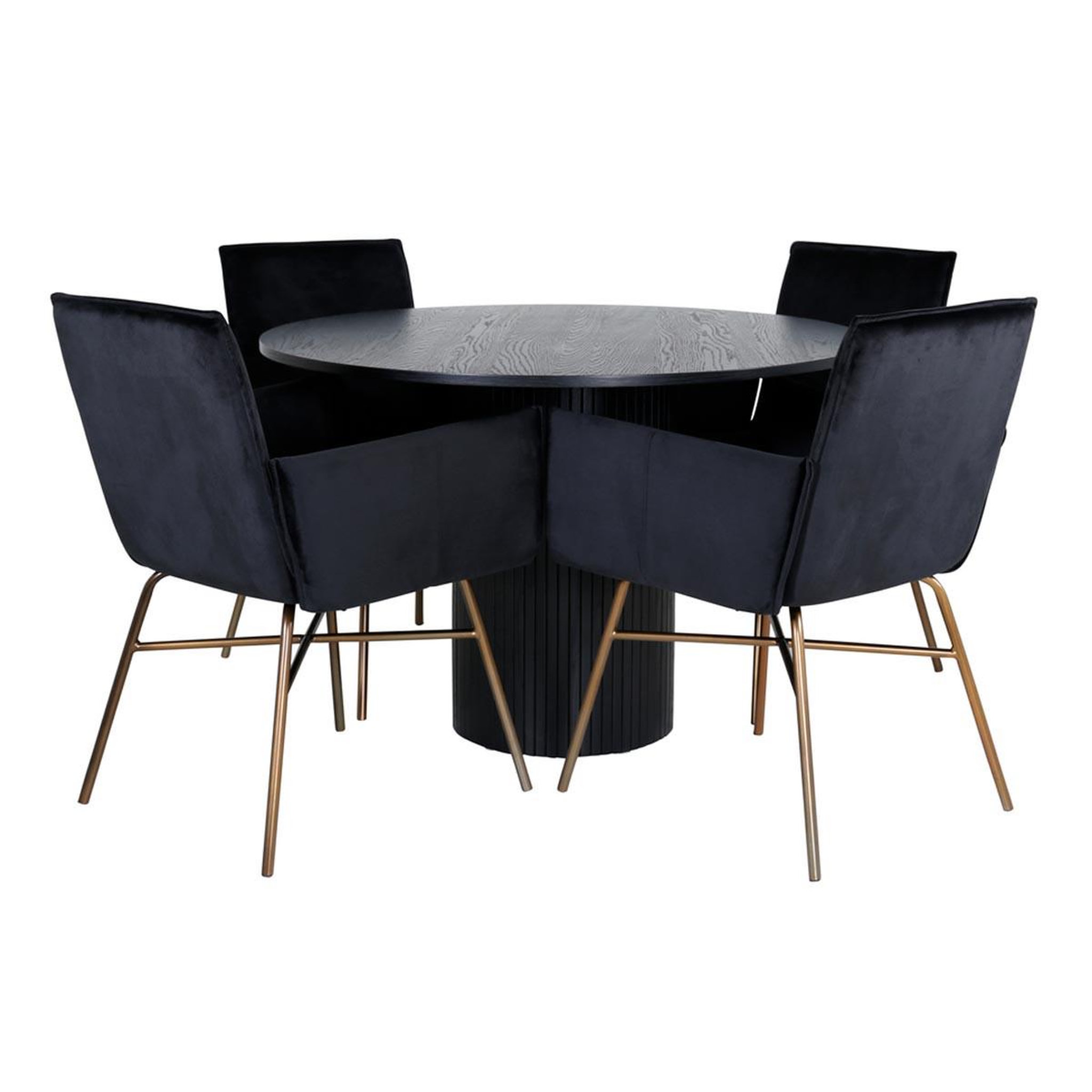 Paris Prix Ensemble table à manger & 4 chaises  bianca & petra  110cm noir