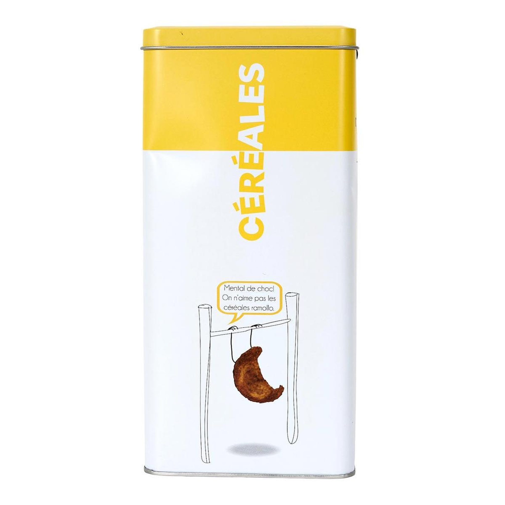 Voir la diapositive 3 : COOK CONCEPT Boîte à céréales en métal  ludique  23cm jaune