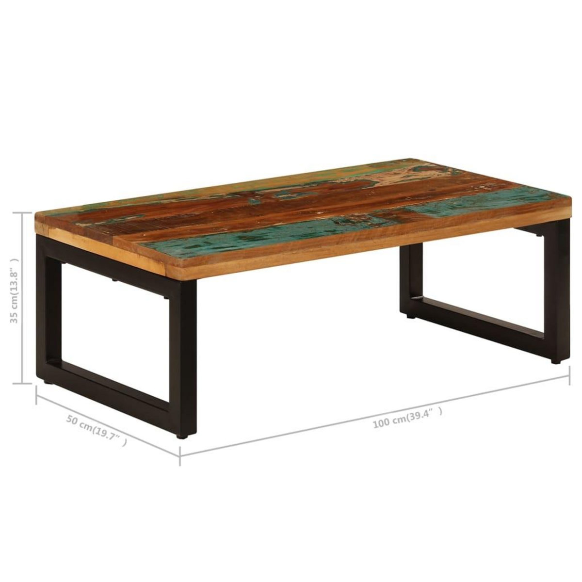 VIDAXL Table basse 100x50x35 cm Bois de recuperation solide et acier