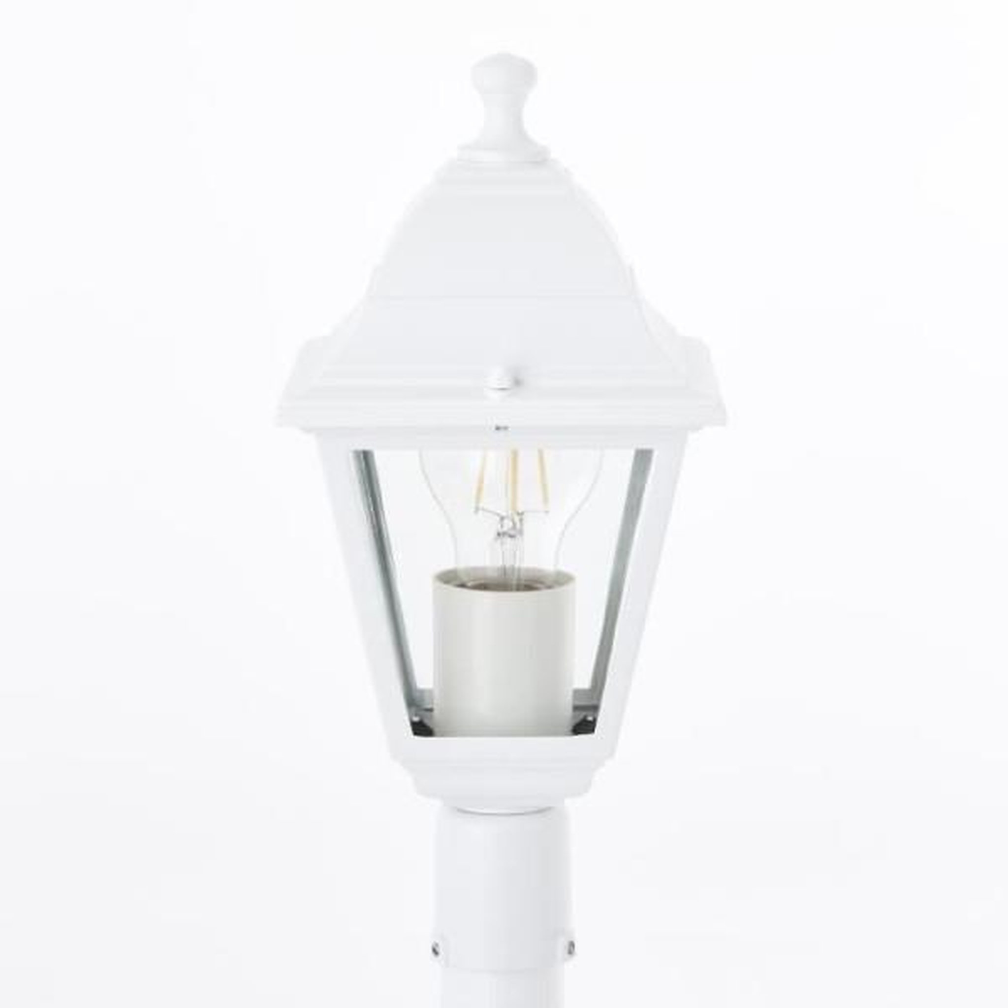 Voir la diapositive 6 : BRILLIANT Lampadaire extérieur - BRILLIANT - NISSIE - Blanc - Métal/Verre - 1xE27 60W - IP44