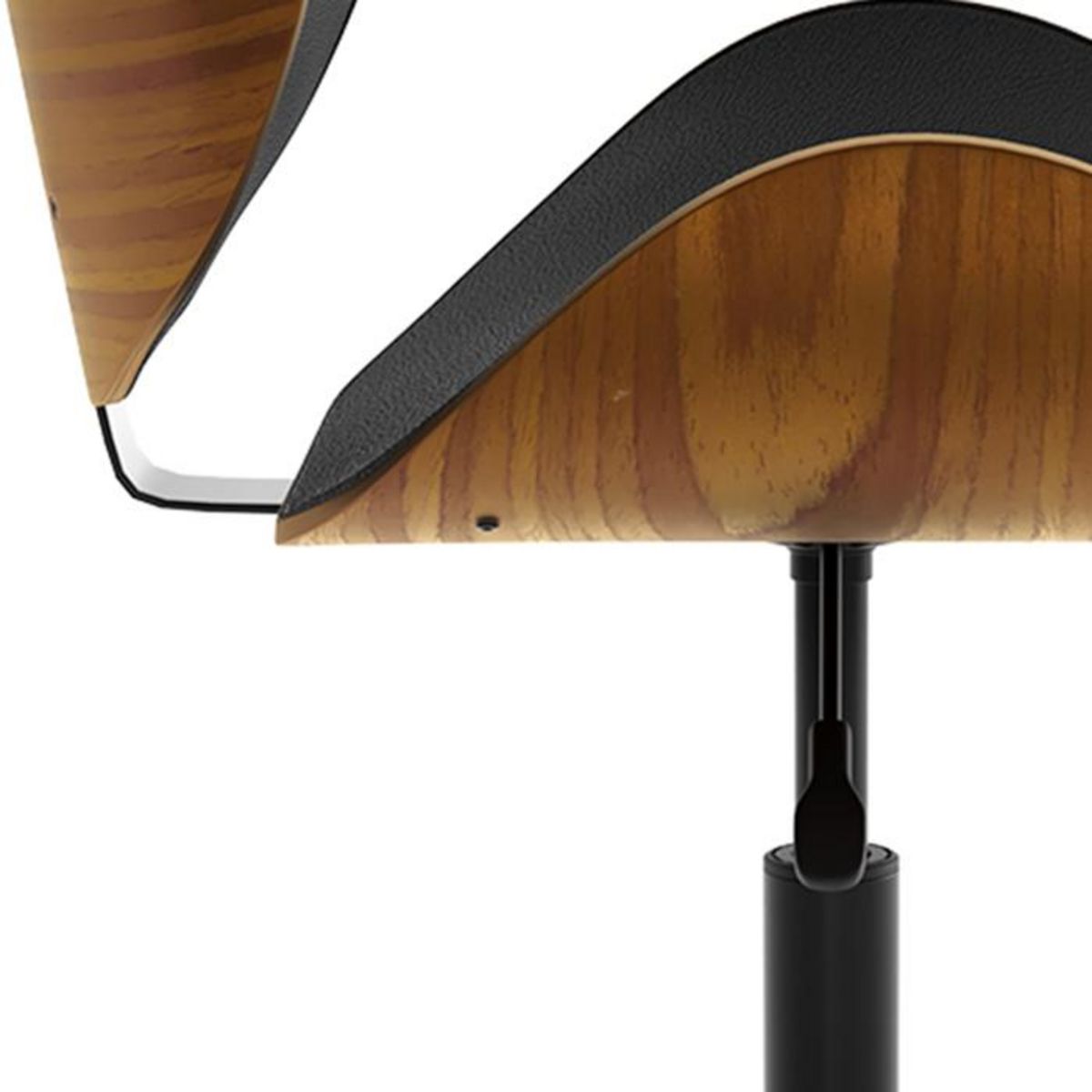 Rendez vous déco Chaise de bureau pivotante en cuir synthétique noir 79-91cm - Baudoin