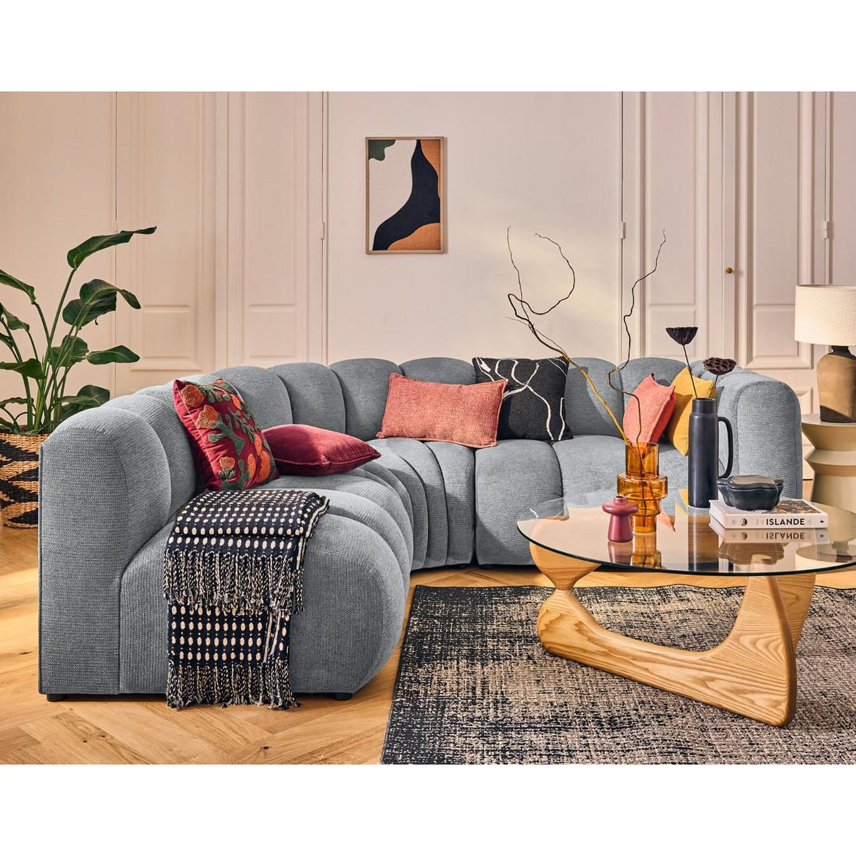 LISA DESIGN Debbie - module d'assise droit en tissu texturé