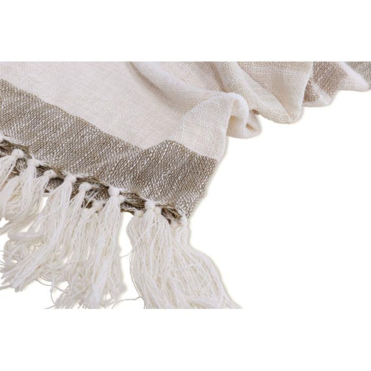 Paris Prix Plaid à Franges  Sandy  130x170cm Beige & Marron