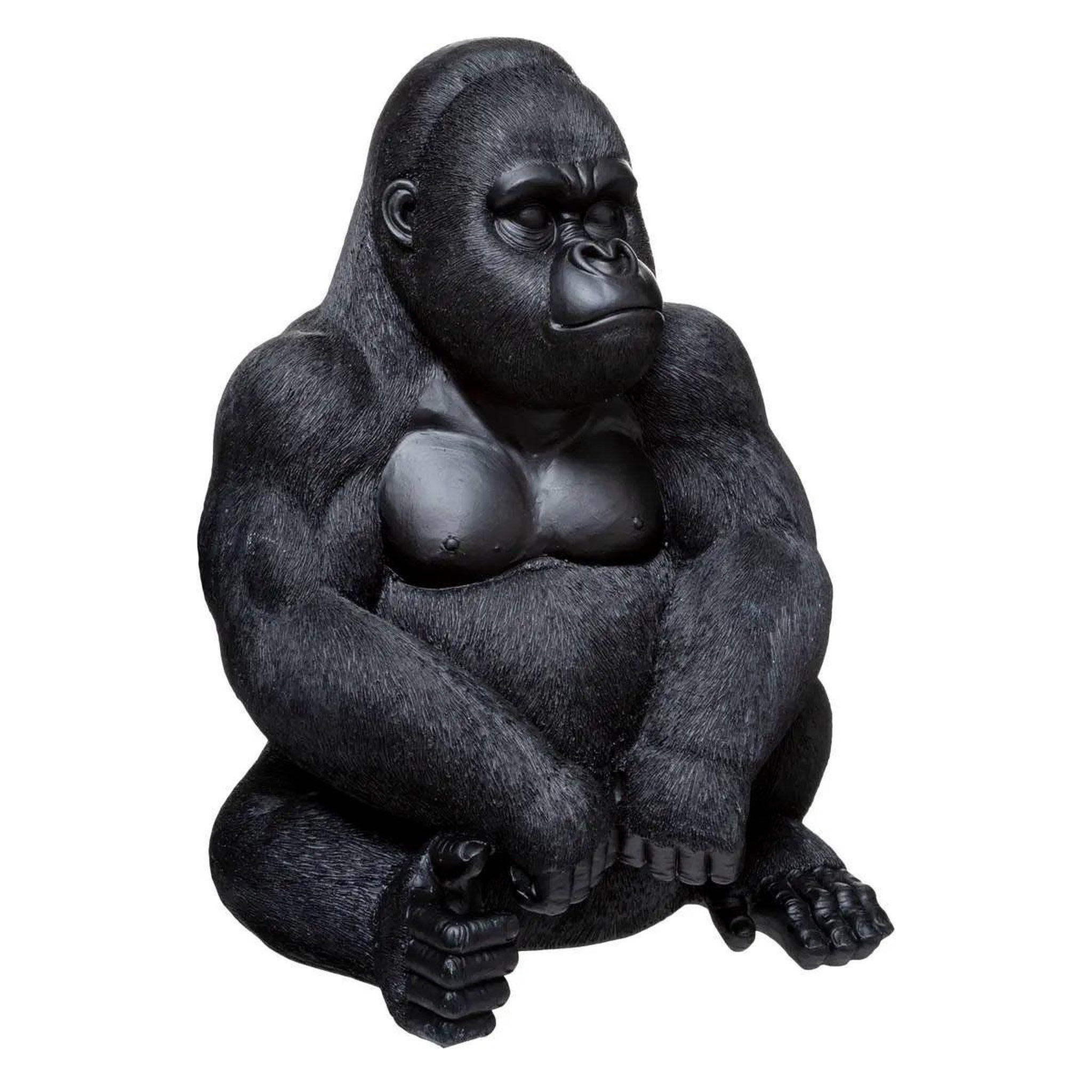 ATMOSPHERA Statue déco  gorille assis  46cm noir