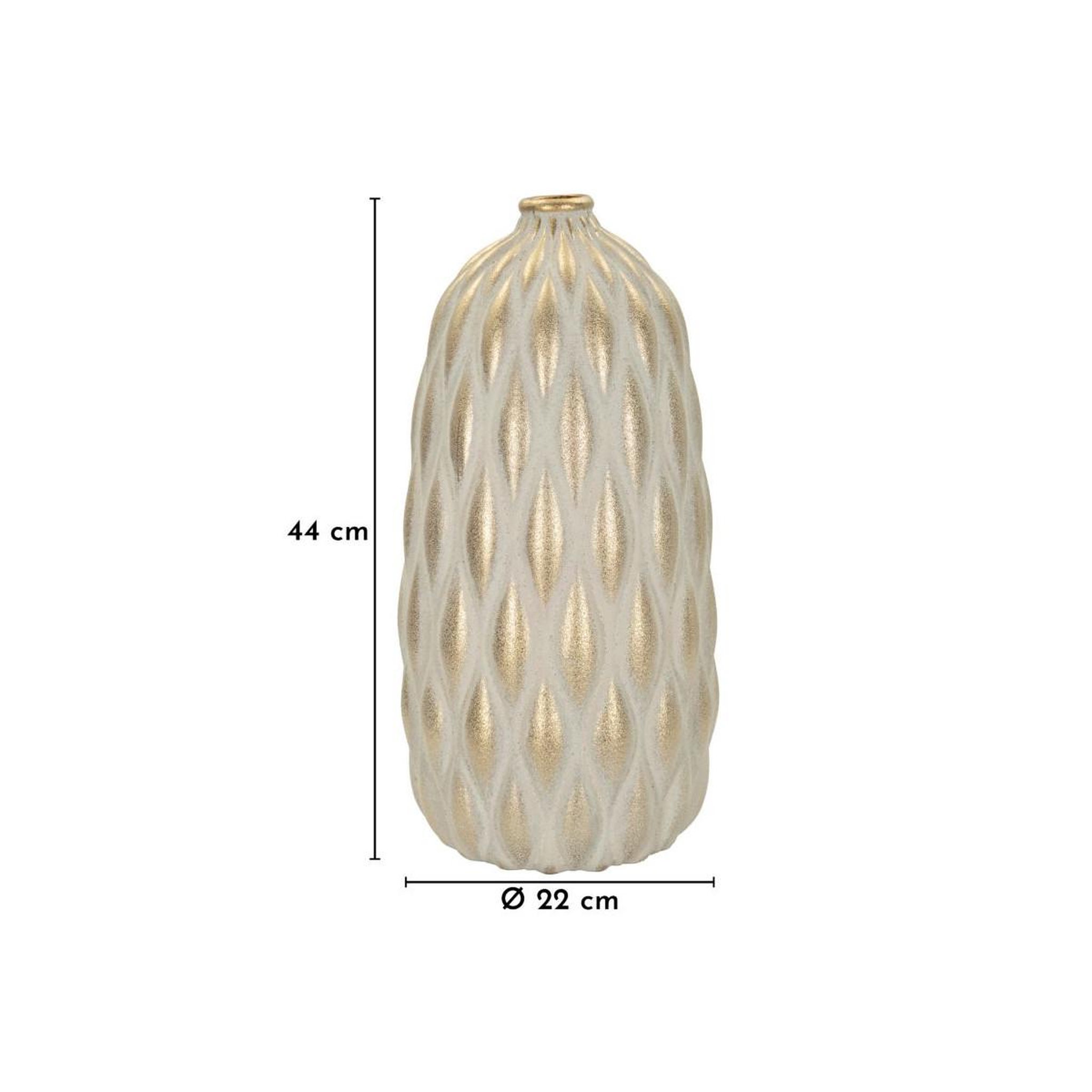 Voir la diapositive 6 : Paris Prix Vase déco en céramique  pepitas  44cm gris & or