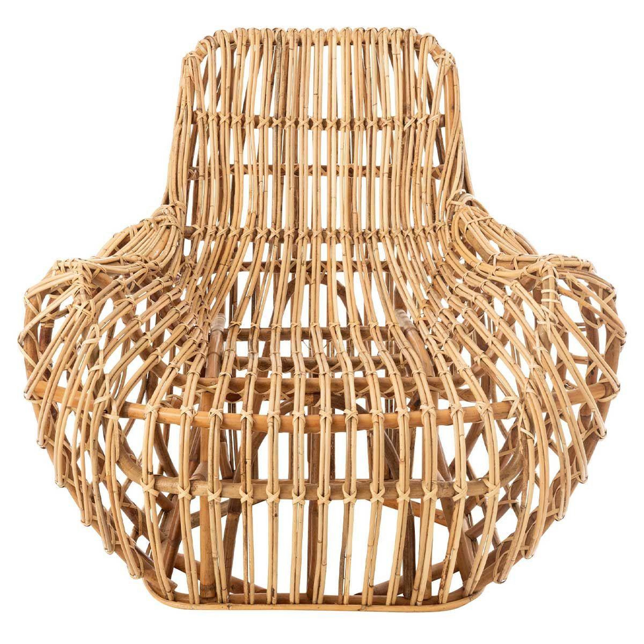 Voir la diapositive 2 : J-LINE Fauteuil en rotin design  ana  100cm naturel