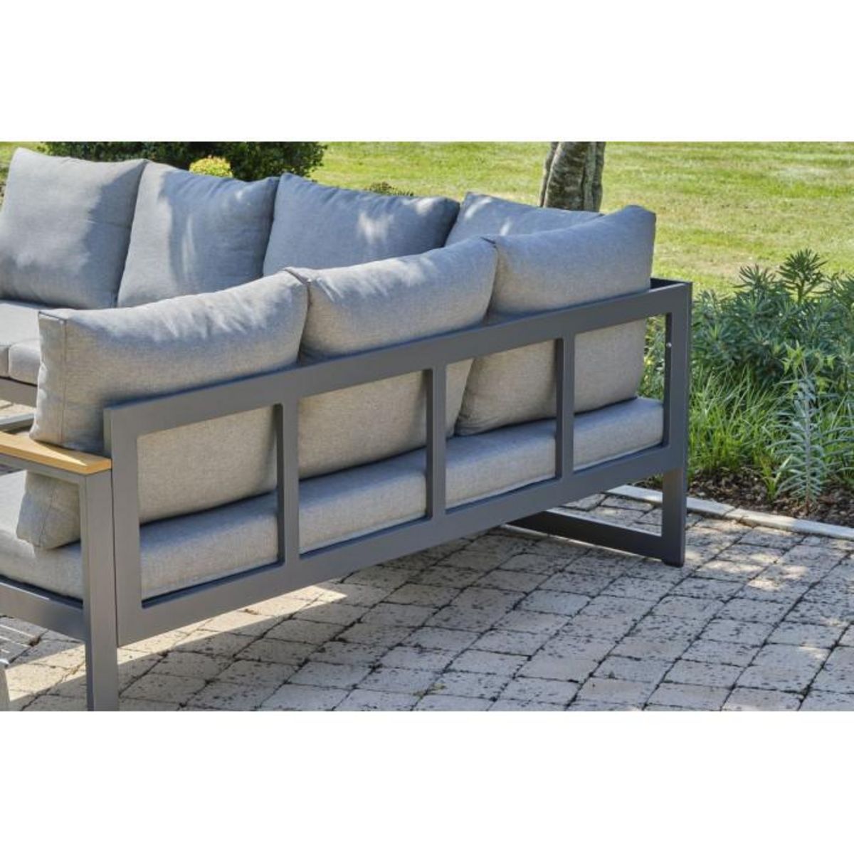 Paris Prix Ensemble Repas de Jardin 7 Places  Yonaha  187cm Gris Anthracite