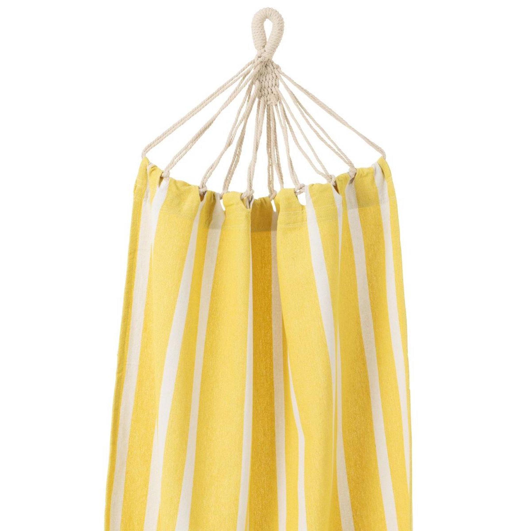 Voir la diapositive 2 : J-LINE Hamac en tissu  rayures  200cm jaune