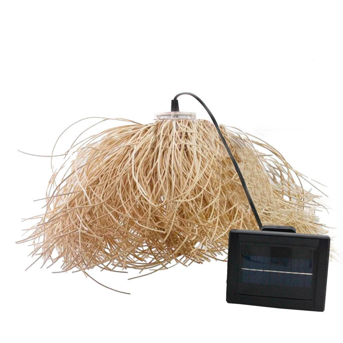 Lumisky Suspension d'extérieur nomade solaire FROU FROU Beige Poly rotin H30cm