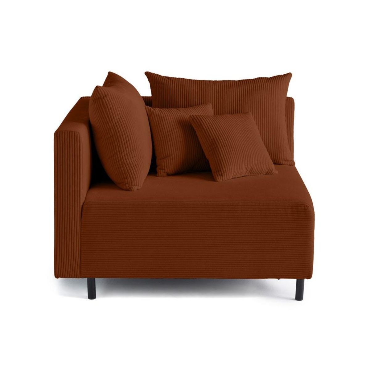 LISA DESIGN Edinburg - module d'assise d'angle gauche - en velours côtelé