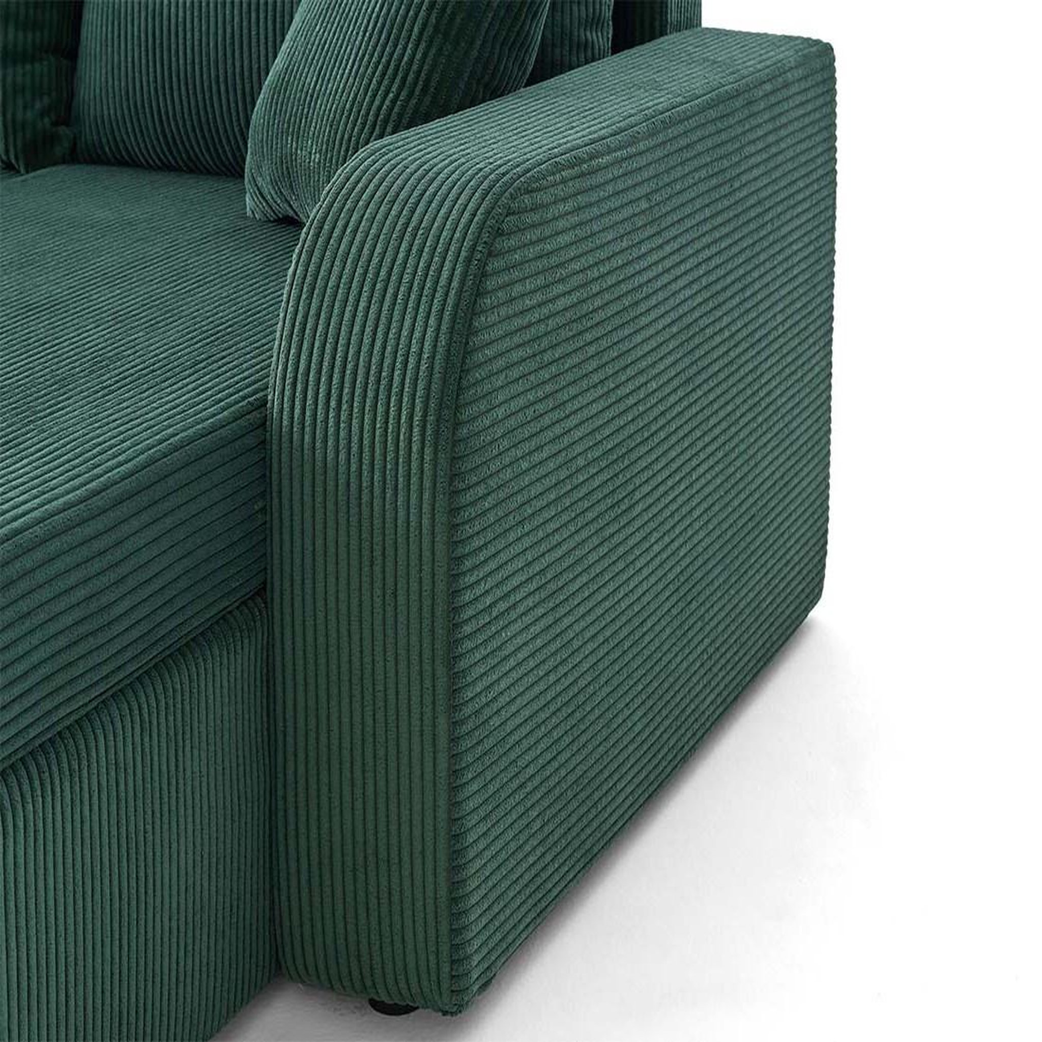 Voir la diapositive 5 : BEST MOBILIER Valos - canapé d'angle réversible - 4 places - convertible avec coffres - en velours côtelé