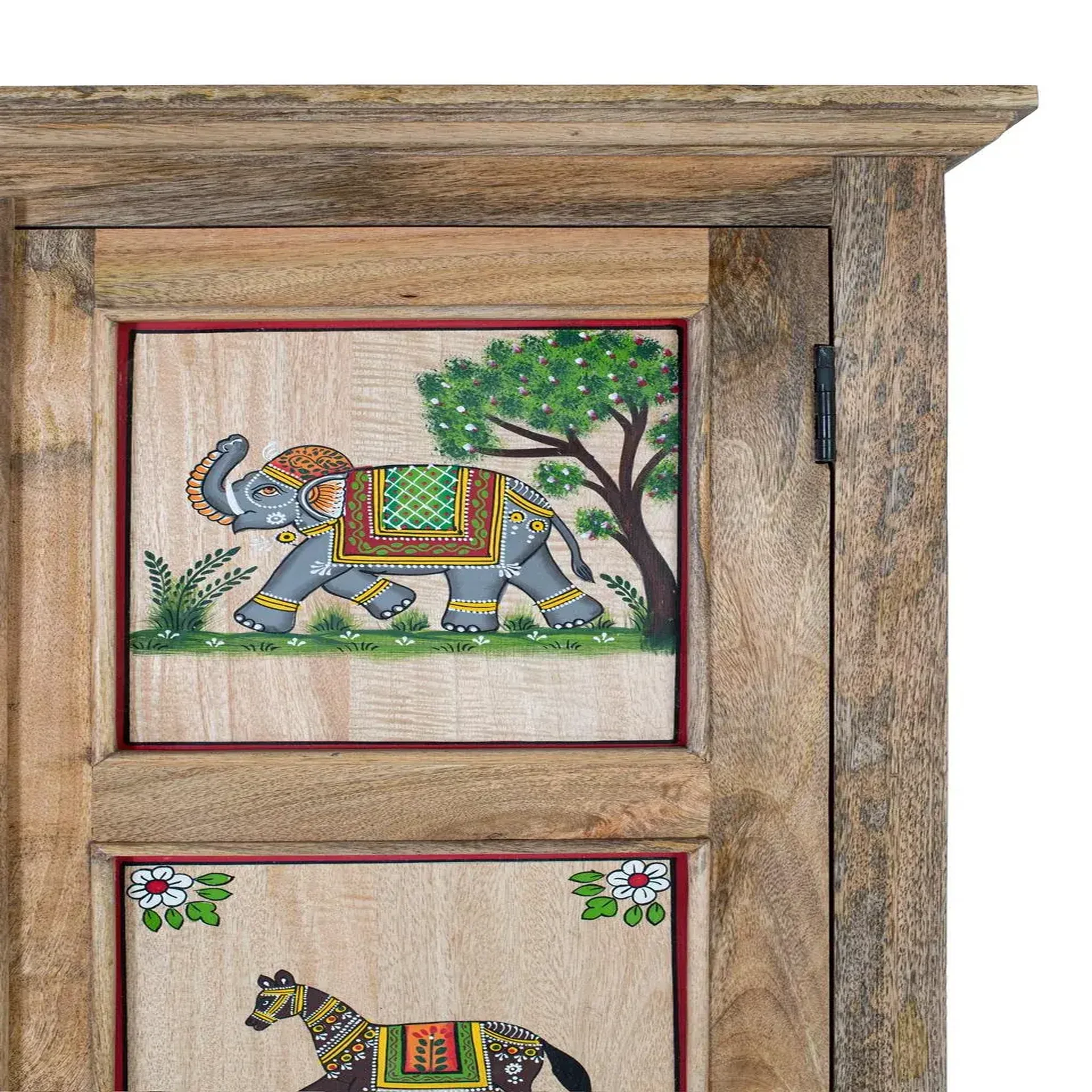 Voir la diapositive 3 : GINER Y COLOMER SL Armoire en bois de manguier 92cm style ethnique colonial