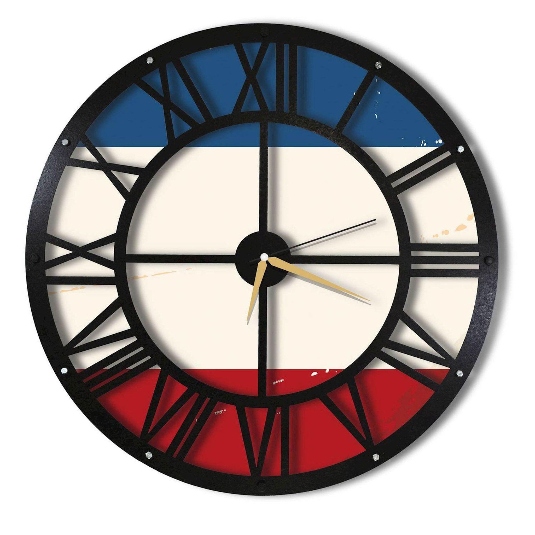 Voir la diapositive 1 : HOME MANIA Horloge murale en métal wall