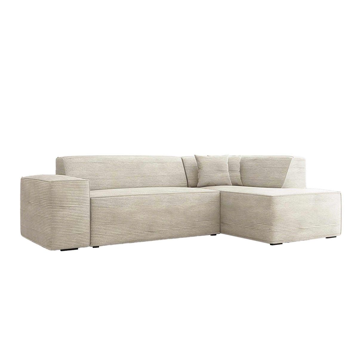 BEST MOBILIER Duchamp - canapé d'angle droit 5 places - en velours côtelé