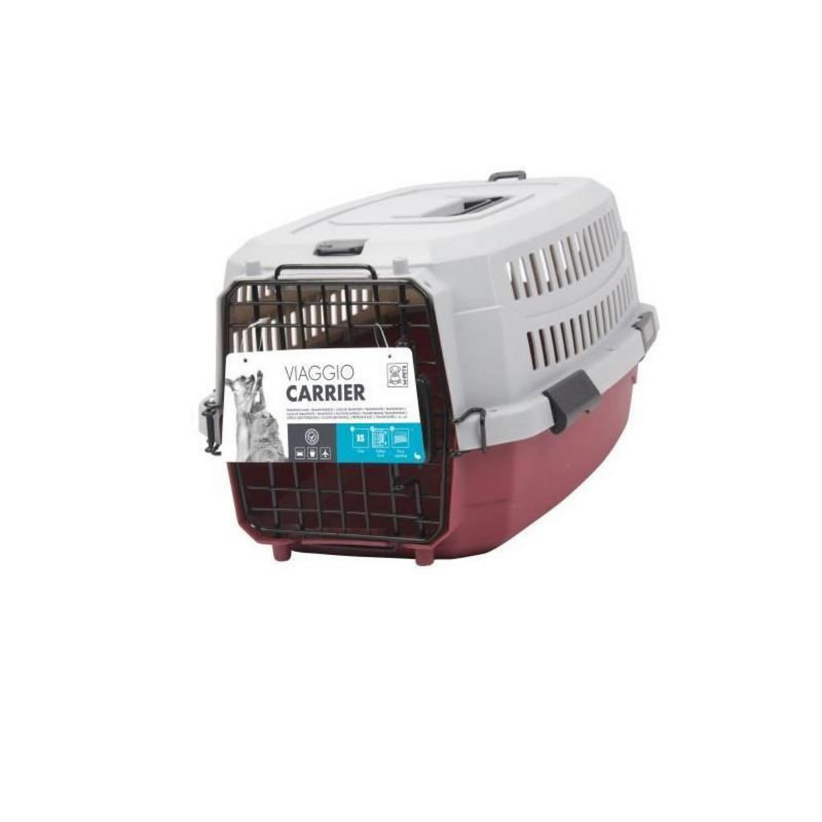 M PETS M-PETS Caisse de transport Viaggio Carrier XS - 48,3x32x25,4cm - Bordeaux et gris - Pour chien et chat