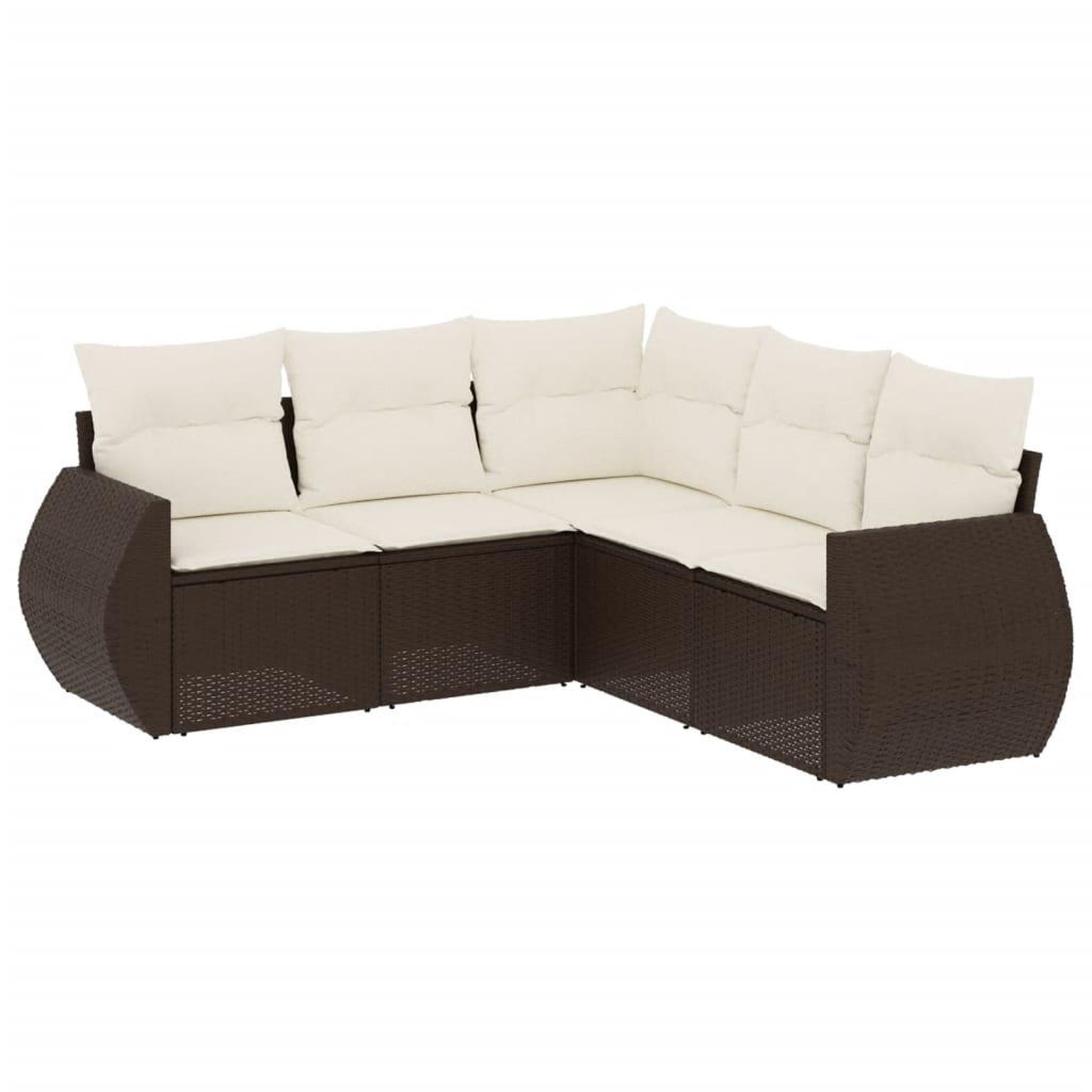 Voir la diapositive 2 : VIDAXL Salon de jardin avec coussins 5 pcs marron resine tressee