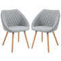 Voir la diapositive 1 : HOMCOM Chaises de visiteur design scandinave - lot de 2 chaises - pieds effilés bois hêtre - assise dossier accoudoirs ergonomiques lin gris