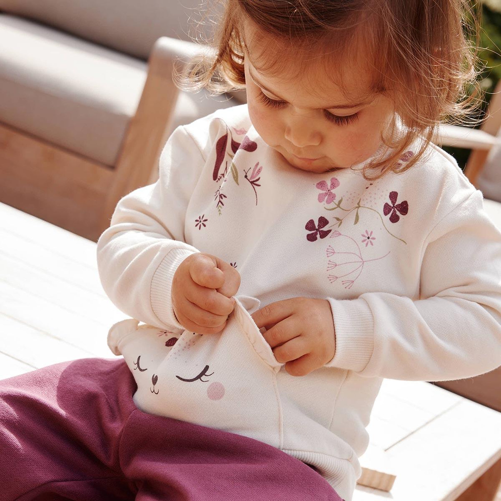 Voir la diapositive 6 : Petit Béguin Ensemble enfant sweat et pantalon en molleton Mila