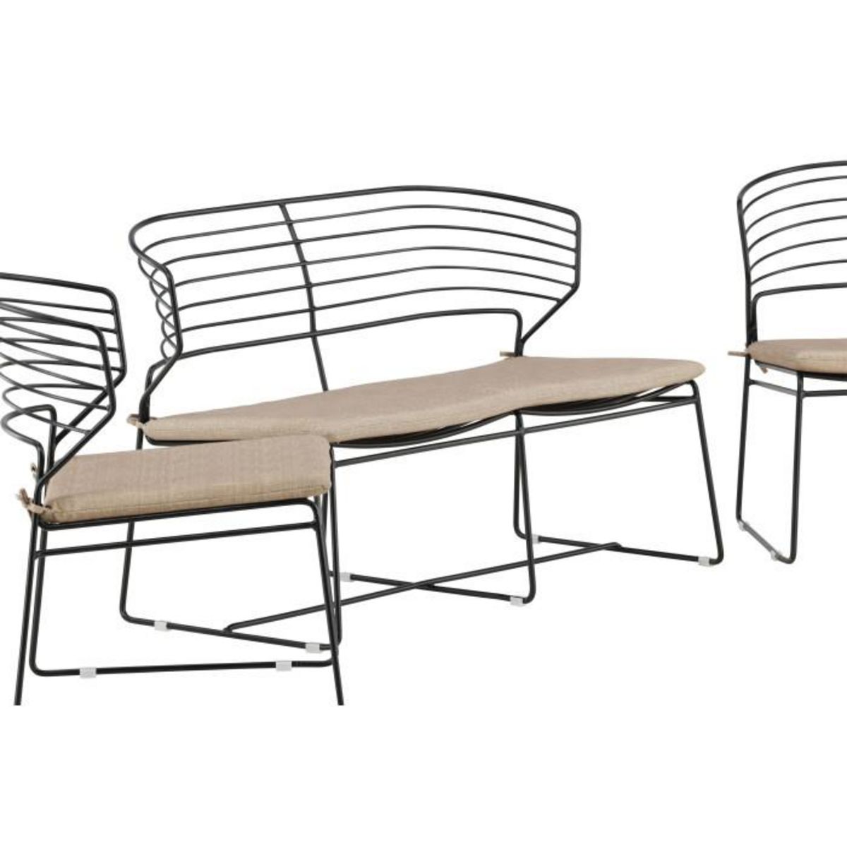 Paris Prix Salon de Jardin en Métal  Milano  110cm Noir