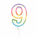 Paris Prix Bougie d'Anniversaire  Chiffre 9  10cm Multicolore