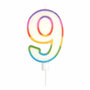 Voir la diapositive 1 : Paris Prix Bougie d'Anniversaire  Chiffre 9  10cm Multicolore