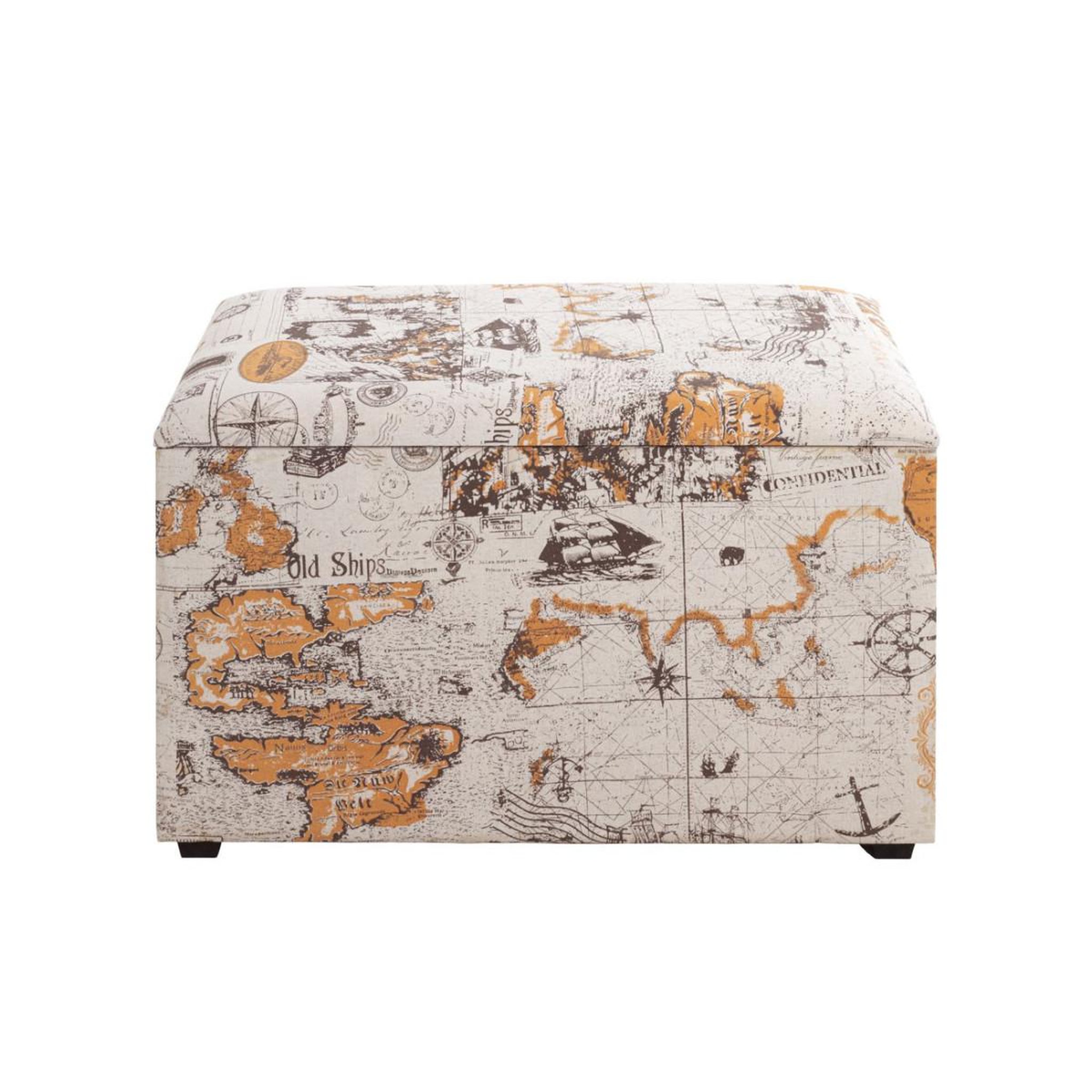 Voir la diapositive 2 : Paris Prix Coffre de rangement vintage  monde  65cm naturel