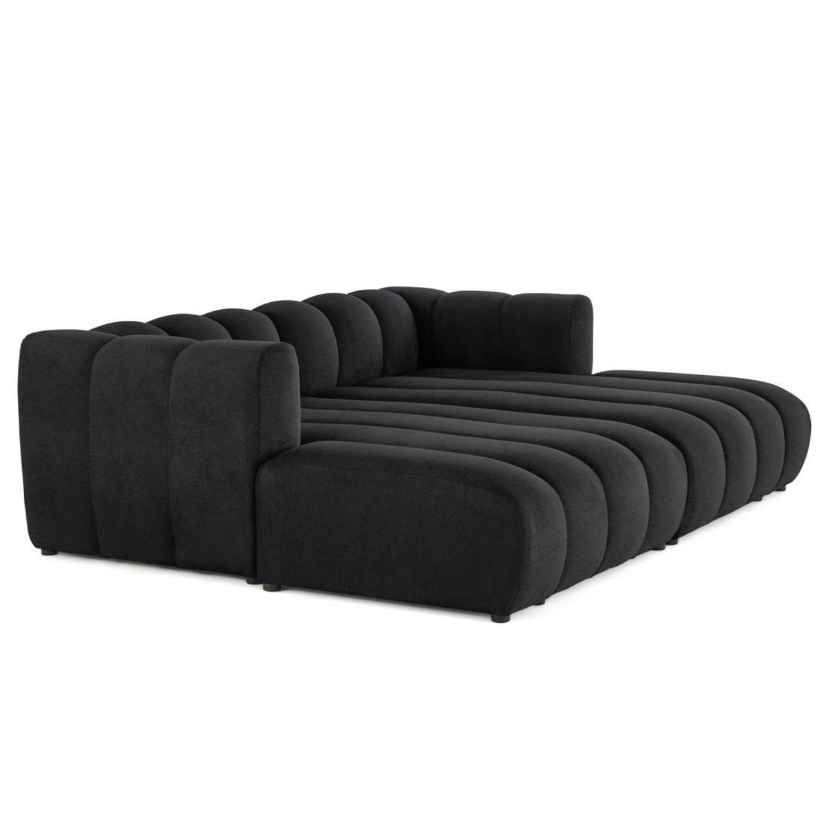 LISA DESIGN Debbie - canapé modulable droit 3 places avec double méridienne - assise profonde - en tissu texturé