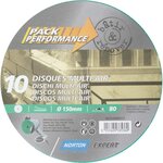 Norton Lot De 10 Disques Abrasifs Norton, 150 Mm, Grains 80