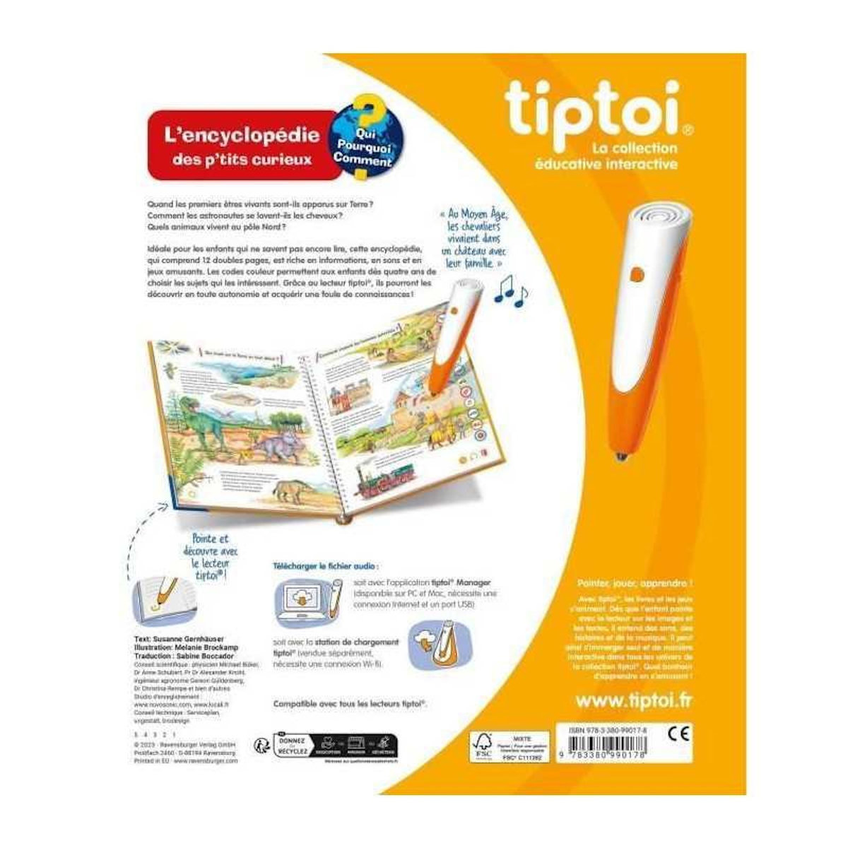 RAVENSBURGER tiptoi L'encyclopédie des p'tits curieux, Livre interactif, Jeu éducatif électronique sans écran, Des 4 ans, 13099017, Raven