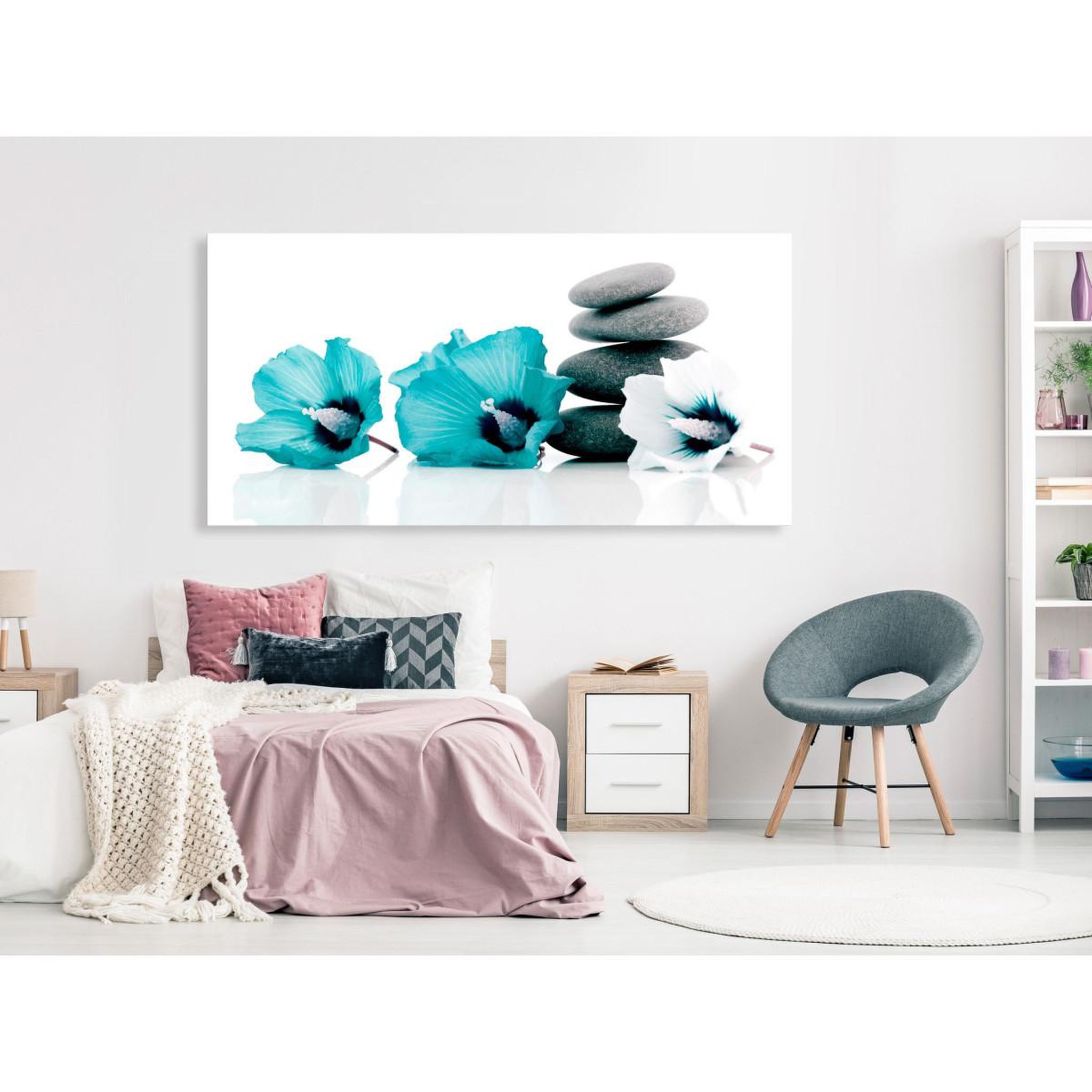 Voir la diapositive 2 : Paris Prix Tableau Imprimé  Calm Mallow Turquoise