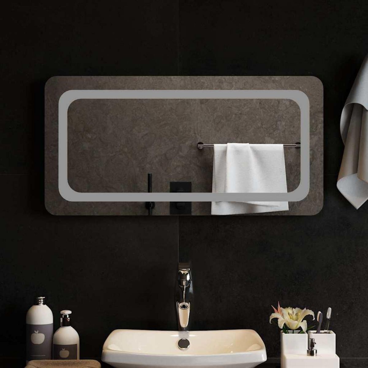 VIDAXL Miroir de salle de bain a LED 80x40 cm