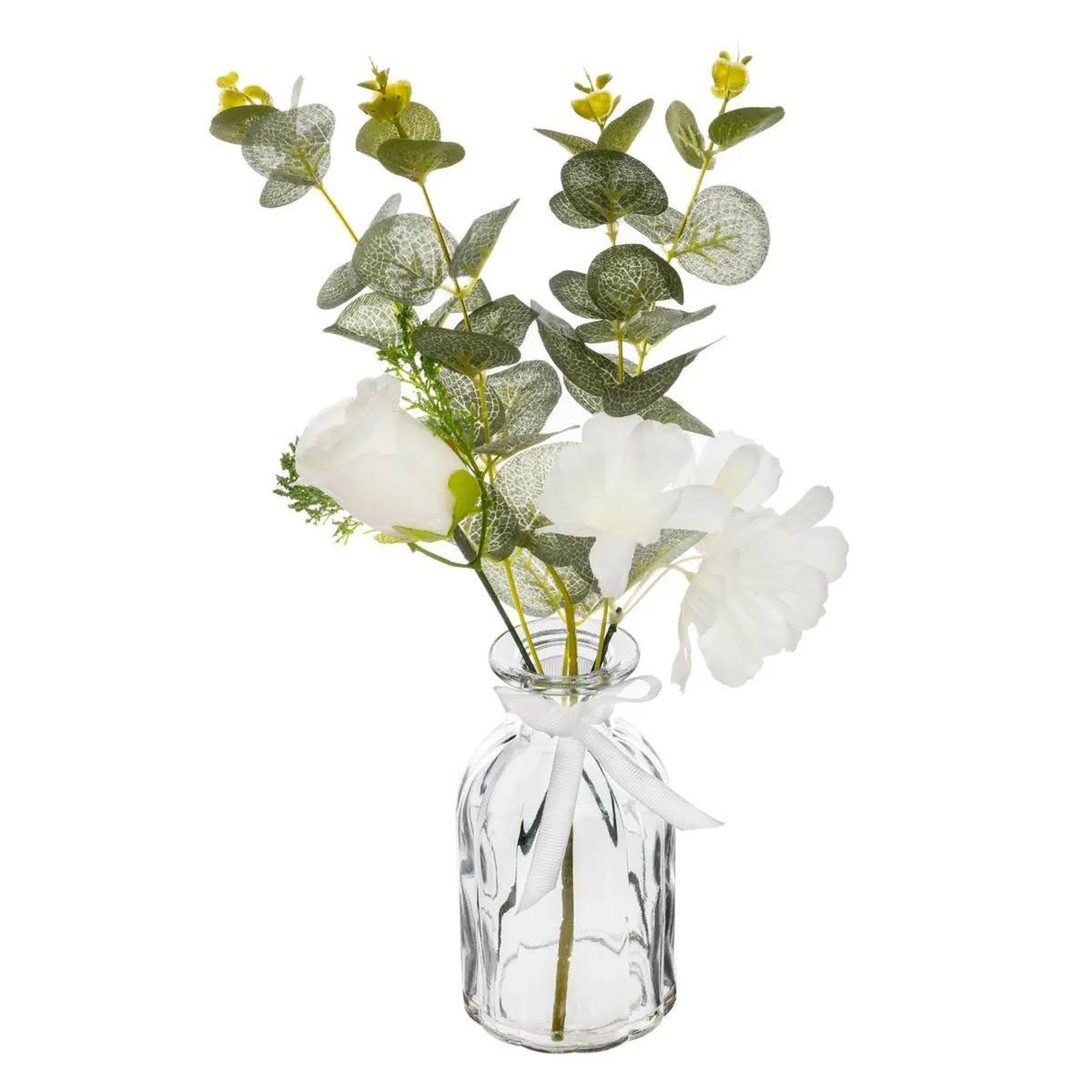 ATMOSPHERA Composition florale & vase  eucalyptus  39cm vert