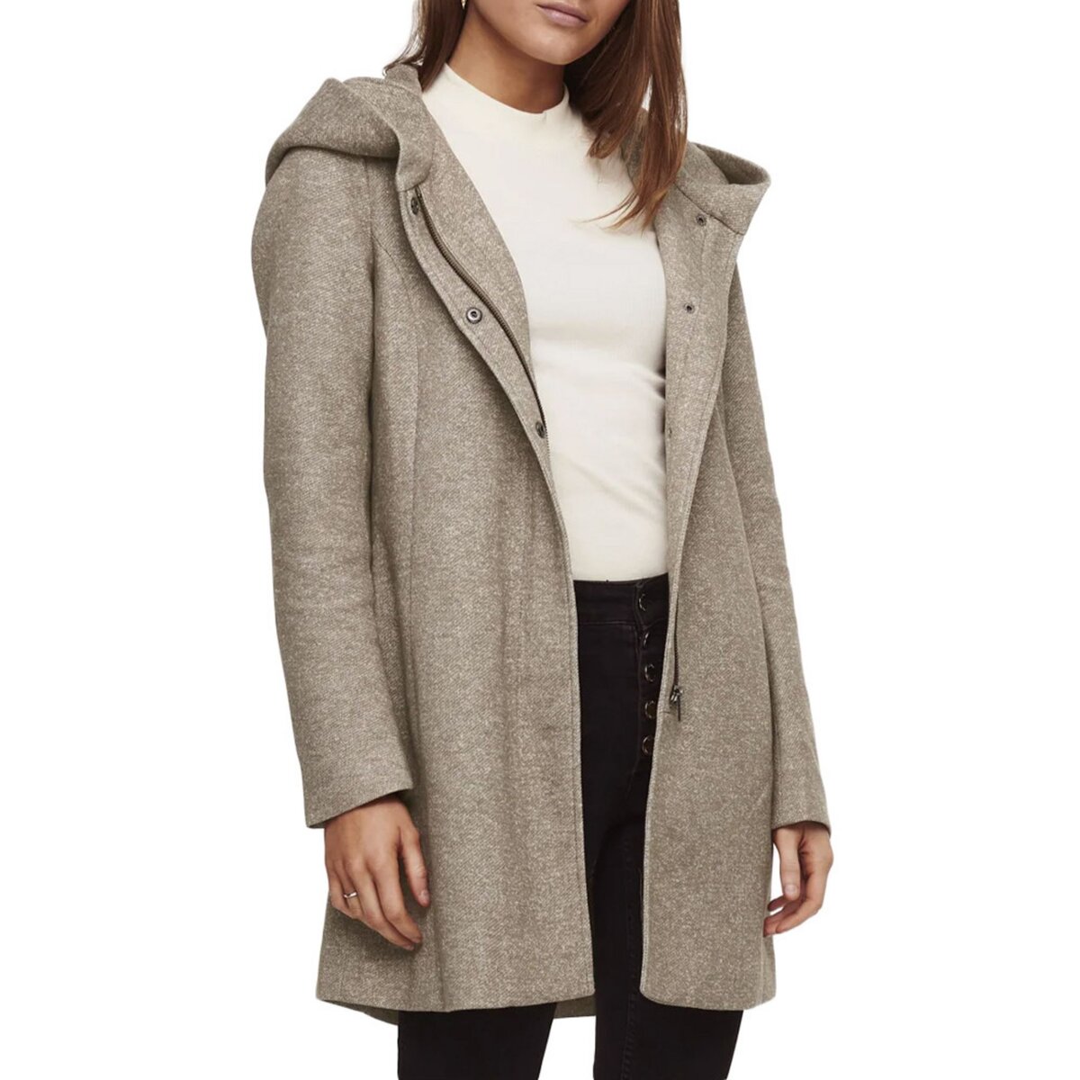 Manteau Beige capuche Femme Only Sedona