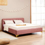 Voir la diapositive 2 : IDIMEX Lit double GLAMOUR, 140x190 cm, capitonné avec sommier, revêtement en velours