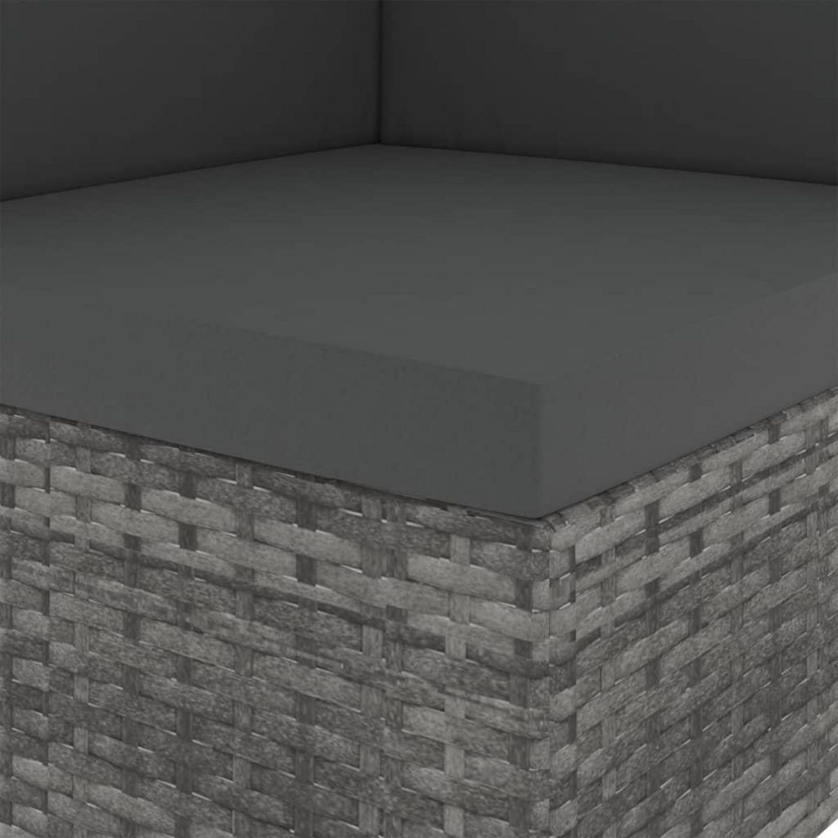 VIDAXL Canape d'angle sectionnel Resine tressee Gris