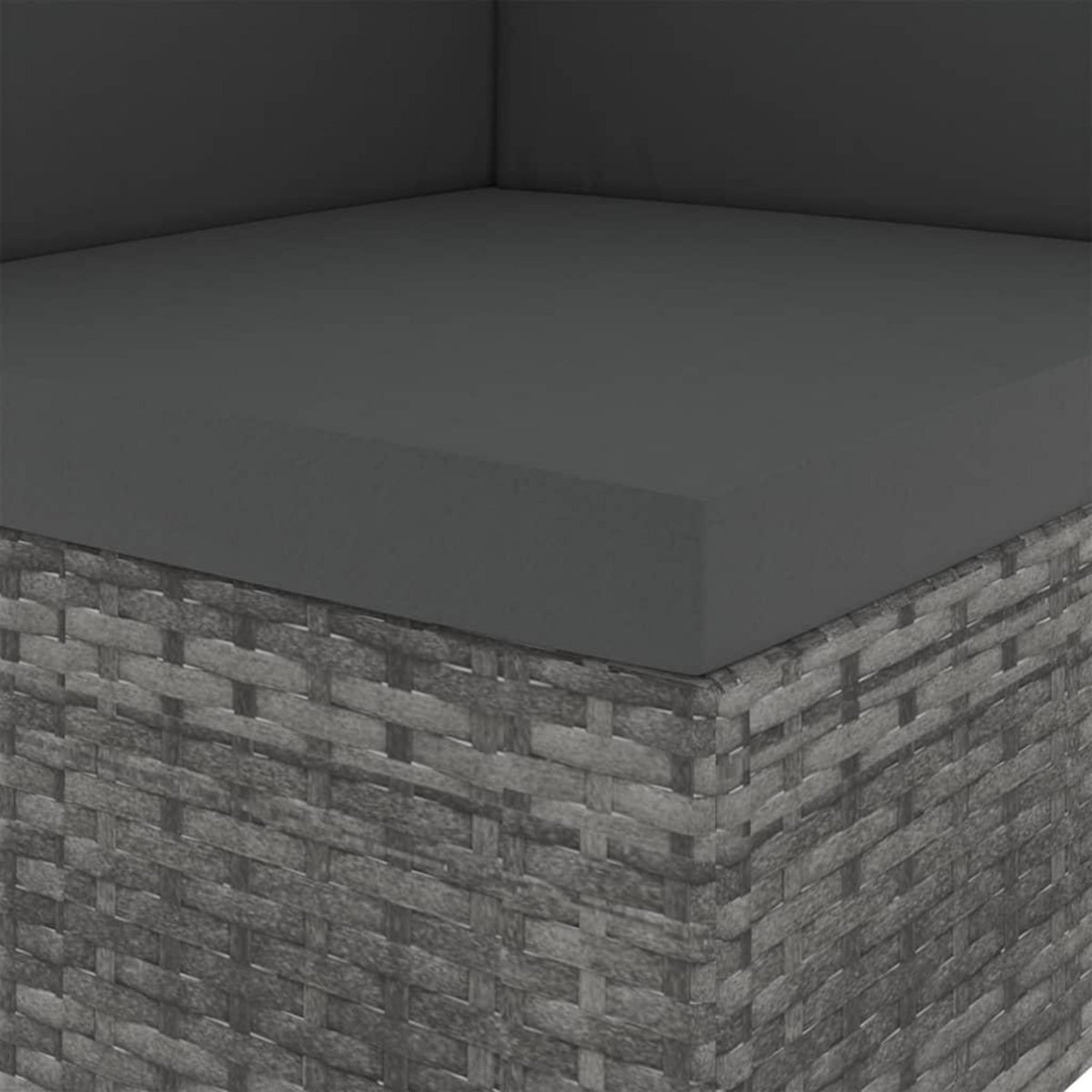 VIDAXL Canape d'angle sectionnel Resine tressee Gris