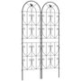 Voir la diapositive 1 : OUTSUNNY Treillis de jardin effet fer forgé oiseau - 2 supports plantes grimpantes - 50 x 180 cm - métal époxy noir
