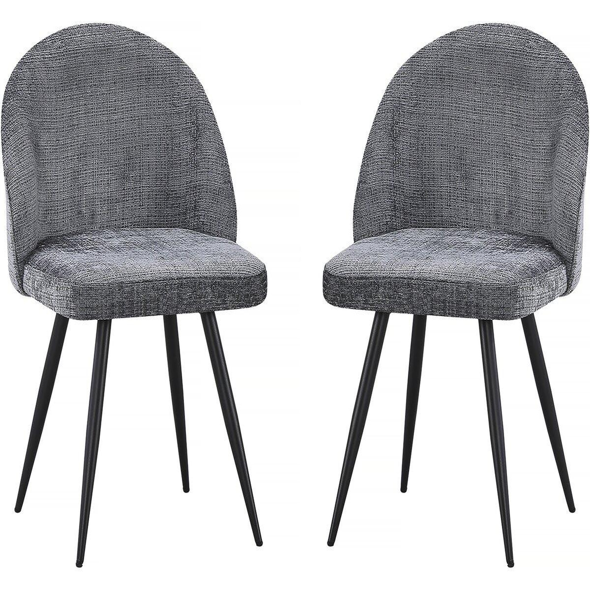 Habitat et Jardin Lot de 2 chaises en tissu  samuel  - 53 x 51 x 82 cm - gris