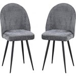 Habitat et Jardin Lot de 2 chaises en tissu  Samuel  - 53 x 51 x 82 cm - Gris